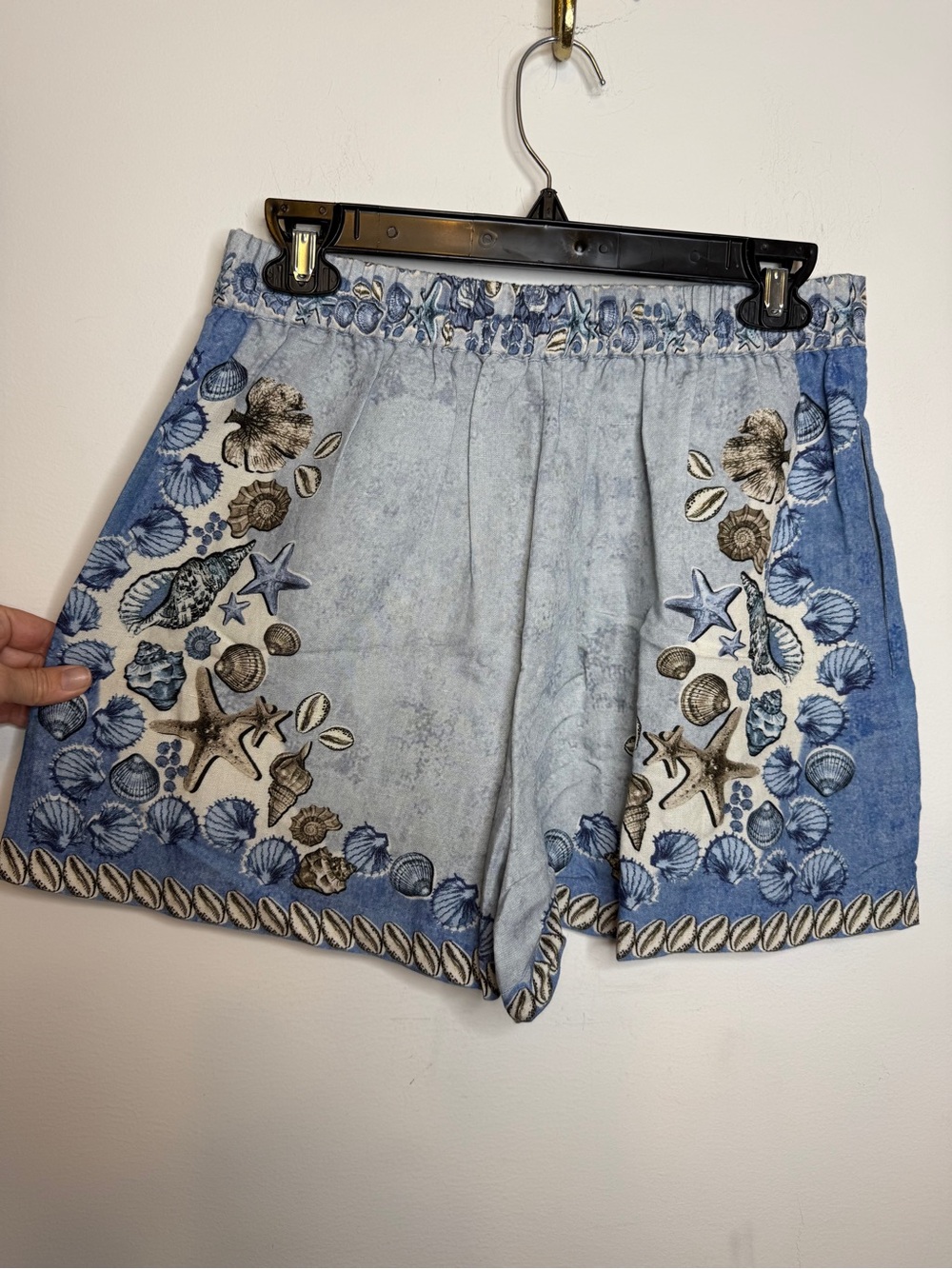 Anthro Ranna Gill Linen Blend Seashell Shorts M - Picture 3 of 8